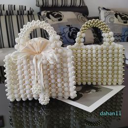 2022-Evening Bags Pearl Beaded Women's Small Handbag Wedding Clutch Bag For Bridal Luxury Elegant Party Purse