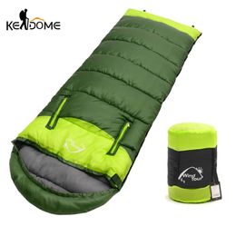 Outdoor Camping Sleeping Bag Ultralight Spliced Double Persons Sleep Bags Portable Travel Envelope Hiking Tourism Bag XA312D 220620