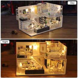 DIY Dollhouse kit Wooden Doll House Miniature House Furniture Kit Toys for children Christmas Gift