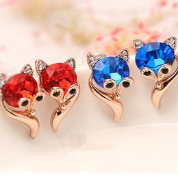 Sweet temperament noble fire fox earrings cute fox earrings earrings sweet and charming Japanese and Korean Valentine's Day gift earring