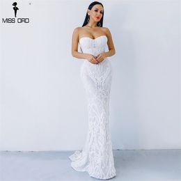 Missord 2021 Sexy New Bra Off Shoulder Retro Geometry Sequin Female Dresses Floor Length Party Elegant Dress FT8888-1 210302