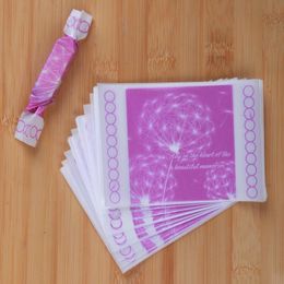 Gift Wrap 500pcs/lot Purple Background Romantic White Dandelion Falling Party Nougat Wrapping Paper Valentine's Day Decor Package WrapGift