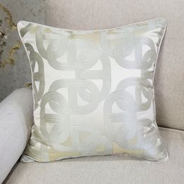 Contemporary Geometric Beige Pillow Case Gold Silver Ellipse Sofa Chair Designer Cushion Cover Decorative Square Home 45x45cm 220623