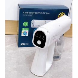 RETAIL K5 Nano Electric Spray Gun For Home Office Garden Blue Light Disinfection Sprayer 380ml Rechargeable Atomization Sanitizer Machine