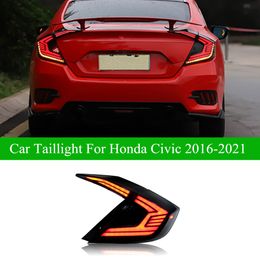 Car Rear Running Brake Tail Light Assembly For Honda Civic LED Taillight 2016-2021 Dynamic Turn Signal Lights Auto Accessories Lamp