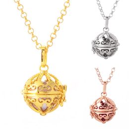 Pendant Necklaces Flower Harmomy Cage Chime Ball Holder Mexican Bola NecklacePendant