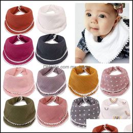 Bibs Burp Cloths Baby Feeding Baby Kids Maternity 20 Colours Infant Saliva Cloth Bandana Cotton Ins Triangle Dhait