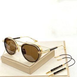 DITA EPILUXURY 4 Square Sunglasses Electroplated Metal Frame Fashion Show Luxury Brand Men Women Designer Sunglasses Original Box