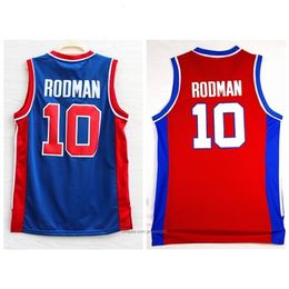 Nikivip Good Quality Embroidery Vintage Red Blue Rodman Mens College University Basketball Jerseys Stitched Shirts Size S-2XL Vintage