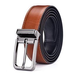 Belts Mens Belt 2022 TOMYE PD22S012 Alloy Prong Buckle Genuine Leather Brown Cowskin Waistband Business Formal Casual StrapBelts