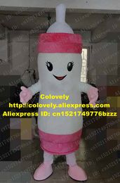 Mascot doll costume Fancy White Feeder Mascot Costume Mascotte Nursing Baby Bottle Feeding-bottle With Black Eyes Big White Teat No.3517 Fre