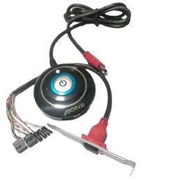 PC Power Reset On Off Switch Button Hard Drive HDD LED Status Light Mic Microphone Headset Dual USB Plug Mount Bracket