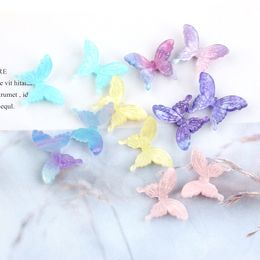 Gradient Butterfly Acrylic Accessories DIY Crystal Epoxy Cream Glue Phone Case Children's Hairpin Earrings DIY 1221869