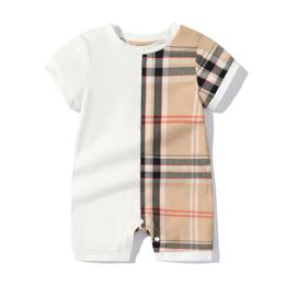 0-24 Months Summer Baby Rompers Cotton Infant Plaid Jumpsuits Toddler Short Sleeve Romper Kids Onesies Newborn Clothing