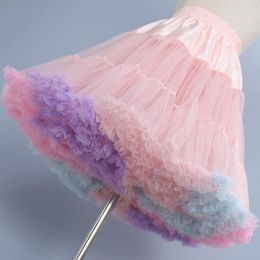 Women's Sleepwear Women Rainbow Colors MIni Petticoat Tulle Puffy Short Vintage Wedding Bridal Underskirt Crinoline Rockabilly TutuWomen's