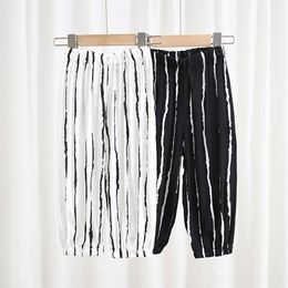 Pants For Girls Striped Children's Pants For Girls Casual Style Child Pants Summer Girl Clothes 210412