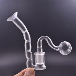 High Quality Glass J-Hook Adapter 14mm Joint Female Hookah Mouthpiece Concave Philtre Pipe for Dab Rig Bong with Glass Oil Burner Pipes