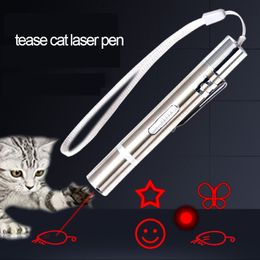 USB Charging Projection Tease-Cats Toy Pen Multi-pattern UV Violet Tease Cat Stick Red Green Light Projector Pet Toy Kitty Training Tools ZL0758