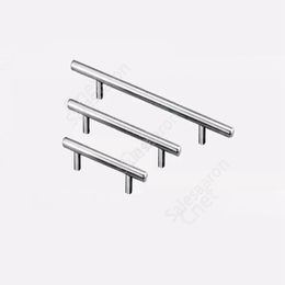 T Type Handles For Cupboard Door Drawer Wardrobe Shoe Cabinet Pulls Stainless Steel 3 Size Universal 800pcs DAC473