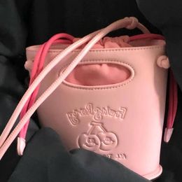 Evening Bags Cute Macaron Cream Cherry Girl Bucket Bag High Capacity Composite Package Messenger Handbag Crossbody PursesEvening