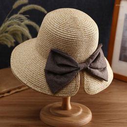 Wide Brim Hats Fashion Travel Sunbonnet Ladies Summer Korean Sunhat Seaside Grass Hat Sunscreen Big Eaves Beach HatWide Pros22