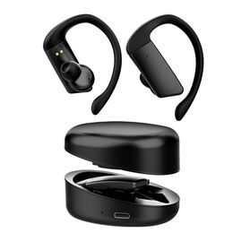 Bluetooth Cellphone Earphones Ear Hook Wireless Headset Sports HD Call Earbud For Apple Samsung Xiaomi Smart Phone 300mah Black Charging Box Auto Pairing Hands-Free