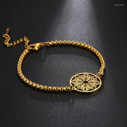 Charm Bracelets Hollow Filigree Flower Box Chain For Women Stainless Steel Jewellery Gift Bracelet On Hand Birthdays BirthdayCharm Inte22