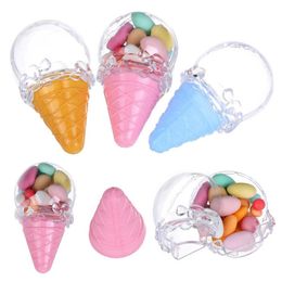 Gift Wrap Creative Ice Cream Stick Candy Box Plastic Transparent Container Christmas Packaging Case Kids Candyland Party DecorationsGift Gif