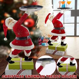 Christmas Decorations 4# Snowman Treats Holder Snowy Day Santa Holding Tray Decoration Snack Bowl Stand Creative Box ContainerChristmas