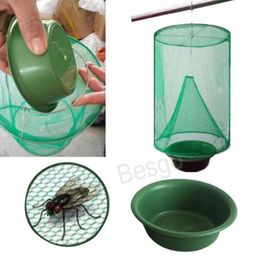 Hanging Fly Catcher Green Reusable Fly Trap Foldable Garden Vegetables Market Flies Killer Flie Kill Pest Control Traps Tools BH6400 TYJ