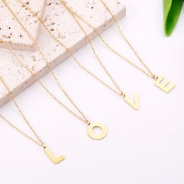 Stainless Steel Initial Necklace Family Letters Name Jewellery Pendant Collar Necklaces For Women Jewellery Gifts
