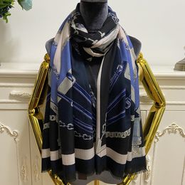 Женский длинный шарф Шаль хорошего качества 100% кашемировый материал черный тонкий и мягкий печатный рисунок размер 190 см -90 см.