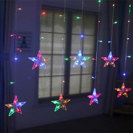 2.5M LED Curtain Garland on the Window 220V String Lights Fairy Festoon ar String Lights For Holiday Wedding Garland Party Decor 201203