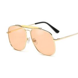 Sunglasses Women Orange Pilot Vintage Luxury Italy Brand Designer Men Shades Tinted Lens Sexy Big FemaleSunglasses