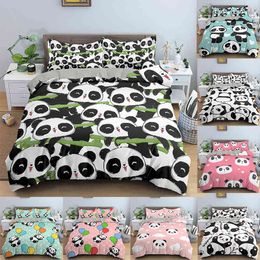 Cartoon Panda Bedding Set Cute Printed Duvet Cover