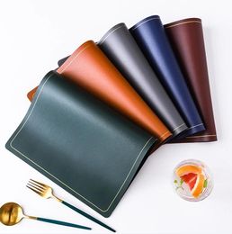 Multifunctional PU Leather Placemat Waterproof Washable Kitchen Table Mats for Easter Thanksgiving Christmas New Year Party