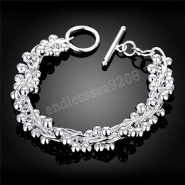 925 Silver Bracelets Solid beads heavy Chain for Women Wedding high quality Fashion Jewelry party Gifts Lady 20cm