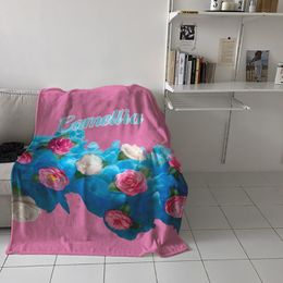 Blankets Camellia Blue Smoke Dream Home Blanket High Quality Bedroom Living Room Sofa Lounge El Travel Portable Soft