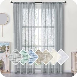 Curtain & Drapes Modern Tulle Curtains For Living Room Bedroom Linen Gauze Japanese Style Sheer Voile Window Treatments Balcony DrapesCurtai