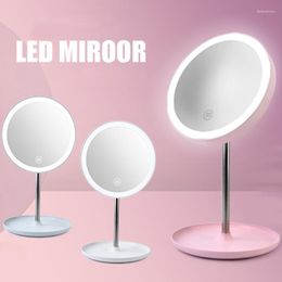 lighted makeup mirrors portable NZ - Compact Mirrors Top Luxury High Quality Fashion Portable HD Makeup Mirror Light LED Vanity Tool For Bathroom EK- Kyle22