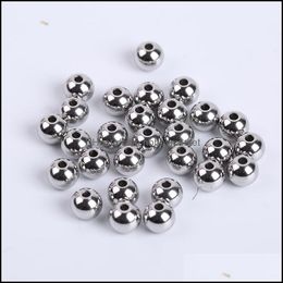 30-100Pcs/Lot Stainless Steel Bracelet Big Hole Beads Diy Handicraft Accessories Findings Loose Spacer For Jewellery Making Drop Delivery 2021