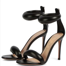 Falajoy Luxury Sandals Heels Genuine Leather Peep Toe High Heel Ankle Strap Designer Black Gold Quality Shoes Women Plus Size 43 220509
