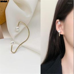 Hoop & Huggie Adolph 2022 Ear Needle Wrap Crawler Earrings For Women Gold Color Pearl Stud Irregular Copper /1 PcHoop