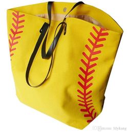 Large sizes Canvas Bag Baseball Tote Sports Lady Bags Casual Softball Bag Football Soccer Basketball Cotton rugby handbag outdoor beach packs