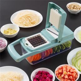 13/Pcs Of Cutting Vegetables Artefact Multi-Function Cutting Machine Home Diced Vegetables Potato Sliced Kitchen Artefacts T200416