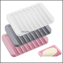 Non-Slip Sile Soap Holder Flexible Soaps Dish Plate Holders Tray Soapbox Container Storage Bathroom Kitchen Accessories Wh0030 Drop Delivery