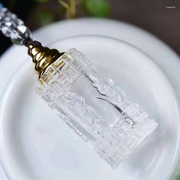 Pendant Necklaces White Natural Crystal Pendants Carved Words Wishing Bottle Necklace Lucky For Women Men Blessing Amulet JewelryPendant