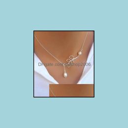 Pendant Necklaces Beautifly Simple Leaves Choker Collar Statement Necklace 925 Sier Fashion Korean Jewellery Pearl Carshop2 Carshop2006 Dhnhp