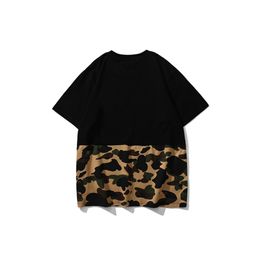 Bape Tshirt Designer Mens T Shirts Shark Fake Zipper Pattern Print Clothes Cartoon Line T Shirt Graphic Tees Colorful Women T-shirt Tie Dye Shirt Marbled