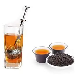Tea Strainer Ball Push Tea Infuser Loose Leaf Tool Herbal Teaspoon Filter Diffuser Home Kitchen Bar Drinkware Stainless Steel sxjul13